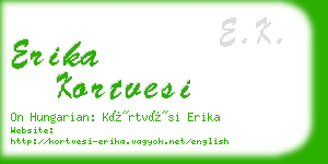 erika kortvesi business card